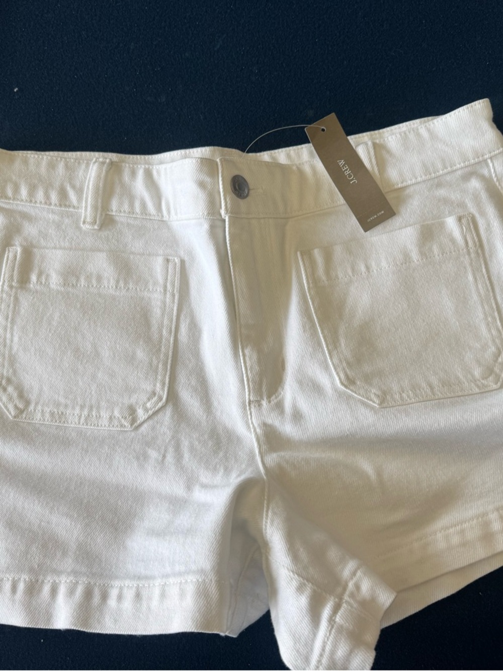 J. Crew White Cotton Denim Shorts with Tag FUN & FLATTERING